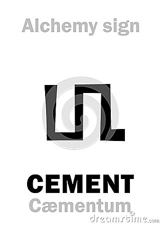 Alchemy: CEMENT (CÃ¦mentum) Vector Illustration