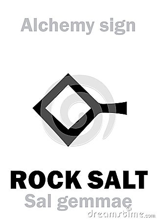 Alchemy: ROCK SALT (Sal gemmae, S.fossile) Vector Illustration