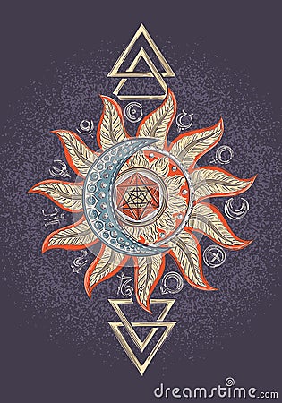 Alchemy magic sign Vector Illustration