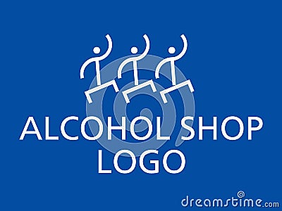 Alco market logo. People dancing icons Vector Illustration
