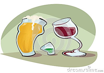 Alcohol Cartoon Illustration
