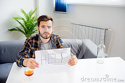 Alcohol addicted man Stock Photo