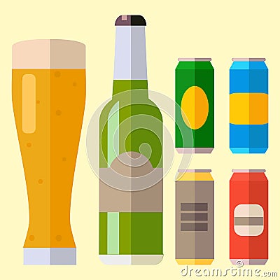 Alcohol beer ale glass vector illustration refreshment brewery and party beverage mug frosty craft drink. Vector Illustration