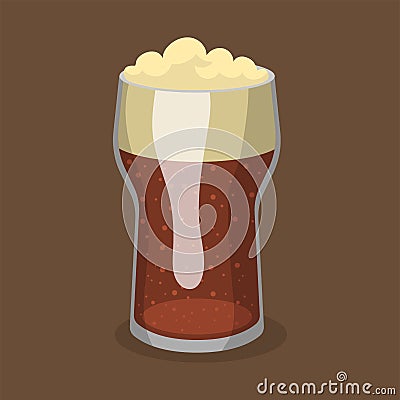 Alcohol beer vector illustration refreshment brewery and party dark beverage mug frosty craft drink. Vector Illustration