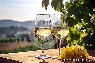 Alcohol bunch wine bottle winery vine glass drink white vineyard grapes Stock Photo