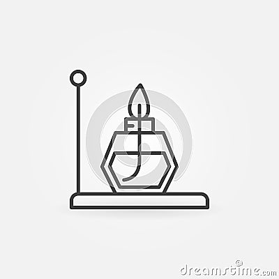 Alcohol burner outline icon - vector chemistry concept symbol Vector Illustration