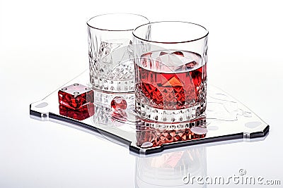 Alcohol with casino playing attributes Stock Photo