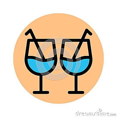 Alcohol, cocktail fill background vector icon which can easily modify or edit Vector Illustration