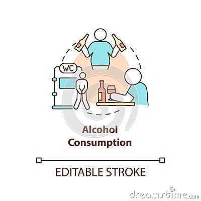 Alcohol consumption concept icon Vector Illustration