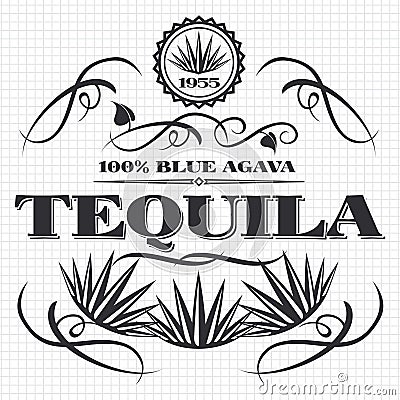 Alcohol drink tequila banner design Vector Illustration