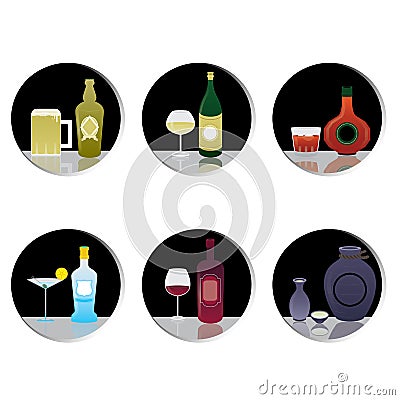 Alcohol Drinks and Beverage Vector Vector Illustration