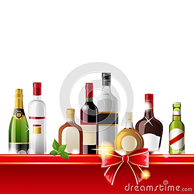 Alcohol drinks Vector Illustration