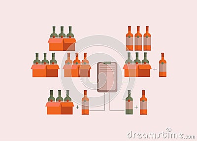 alcohol drinks ordering infographics flat design Stock Photo
