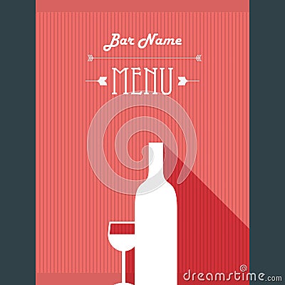 Alcohol drinks restaurant menu template. Wine bar Vector Illustration