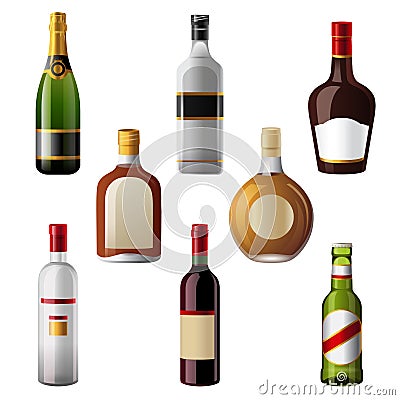 Alcohol drinks Vector Illustration