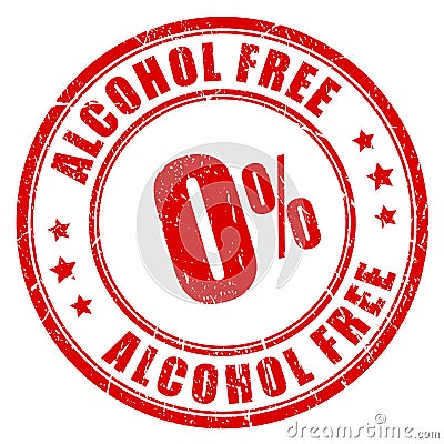 Alcohol free rubber stamp Vector Illustration