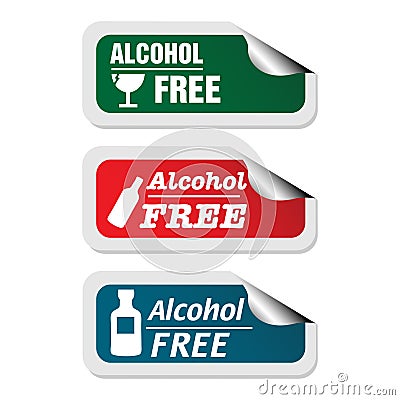 Alcohol free stickers Vector Illustration