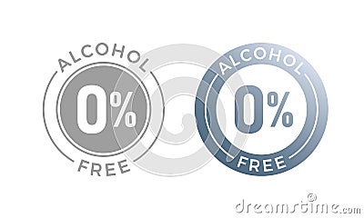 Alcohol free vector icon for cosmetic or medical alcohol free symbol Vector Illustration