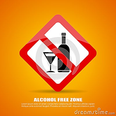 Alcohol free zone Vector Illustration