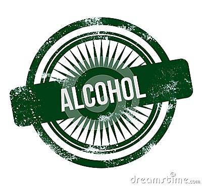 alcohol - green grunge stamp Stock Photo