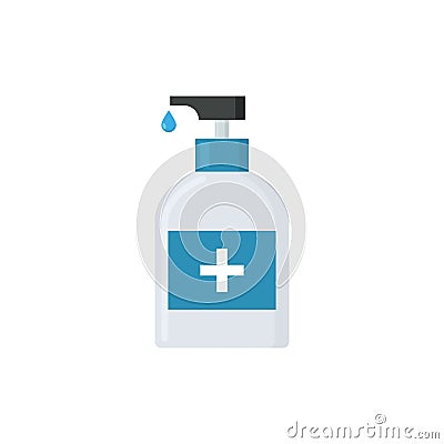 Alcohol hand disinfection soap icon. Coronavirus hand gel disinfect bottle alcohol sanitizer Vector Illustration