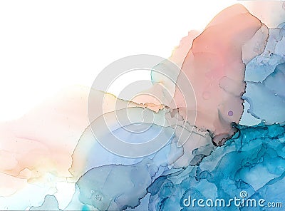 Alcohol ink sea texture. Fluid ink abstract background. art for design Stock Photo
