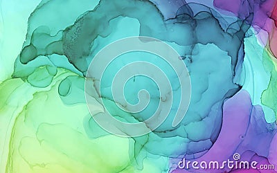 Alcohol ink vector bright color abstract background Stock Photo