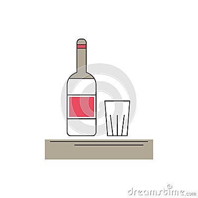 Alcohol line icon Vector Illustration