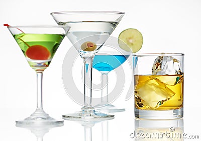 Alcohol line up Stock Photo
