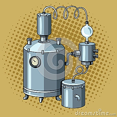 Alcohol mashine pop art vector illustration Vector Illustration