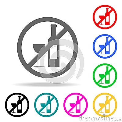alcohol prohibition icon. Elements of religion multi colored icons. Premium quality graphic design icon. Simple icon for websites, Stock Photo