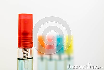 Alcohol in spray bottle for washing and killing bacteria, viruses Stock Photo