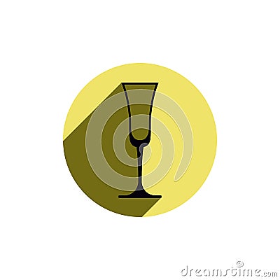 Alcohol theme icon, champagne goblet placed in a circle. Colorful restaurant brand emblem. Vector Illustration