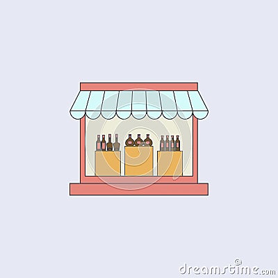 alcoholic beverage store colored outline icon. One of the collection icons for websites, web design, mobile app Stock Photo