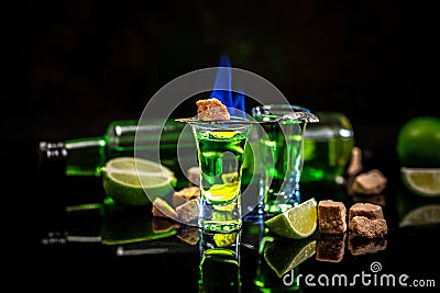 Alcoholic drink, creative stimulant and bohemian lifestyle concept theme with Stock Photo