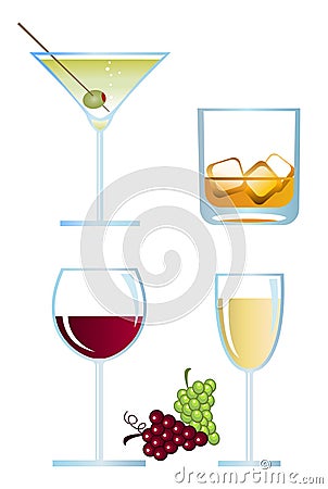 Alcoholic Drinks Vector Illustration