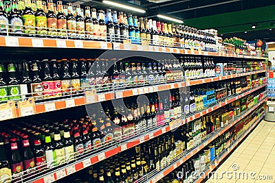 Store of alcoholic drinks Editorial Stock Photo