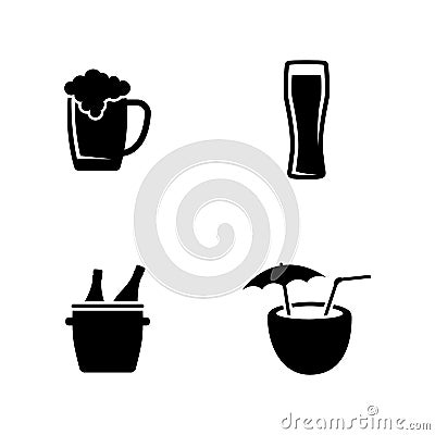 Alcoholic. Simple Related Vector Icons Vector Illustration