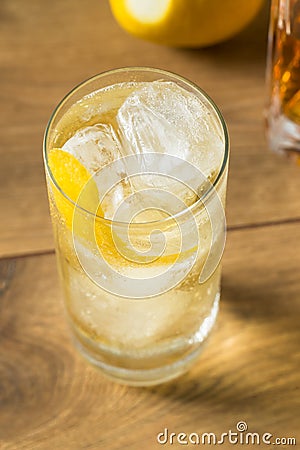 Alcoholic Whiskey and Soda Highball Stock Photo