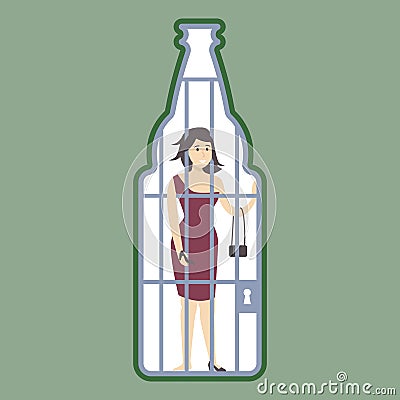 Alcoholism concept illustration. Vector Illustration