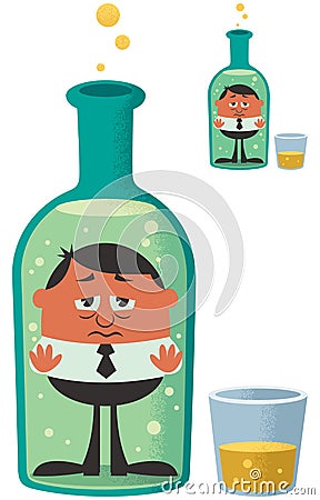 Alcoholism Vector Illustration