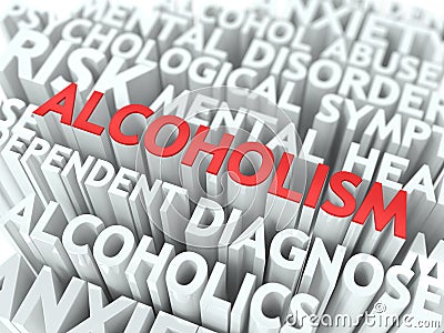 Alcoholism. The Wordcloud Concept. Stock Photo