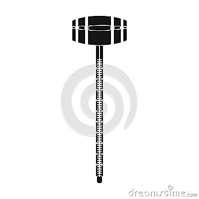 Alcoholmeter icon in black style isolated on white background. Wine production symbol. Vector Illustration