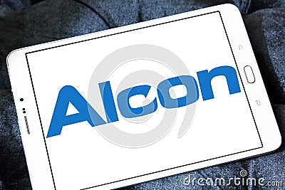 Alcon Ophthalmology comapny logo Editorial Stock Photo