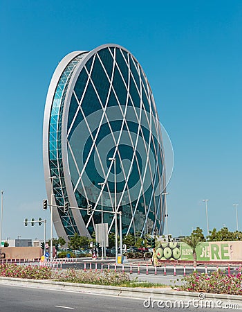 The Aldar headquarters building is the first circular building o Editorial Stock Photo