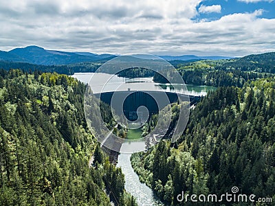 Alder Dam Reservoir Aerial View Stock Photo