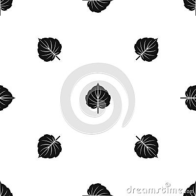 Alder leaf pattern seamless black Vector Illustration