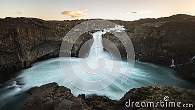 Aldeyjarfoss sunrise Stock Photo