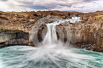 Aldeyjarfoss waterfall in Iceland Stock Photo