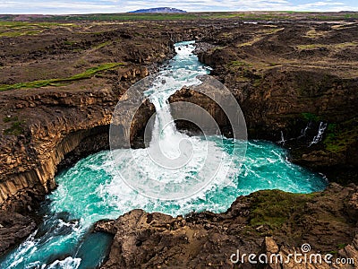 The Aldeyjarfoss Waterfall in North Iceland. Stock Photo